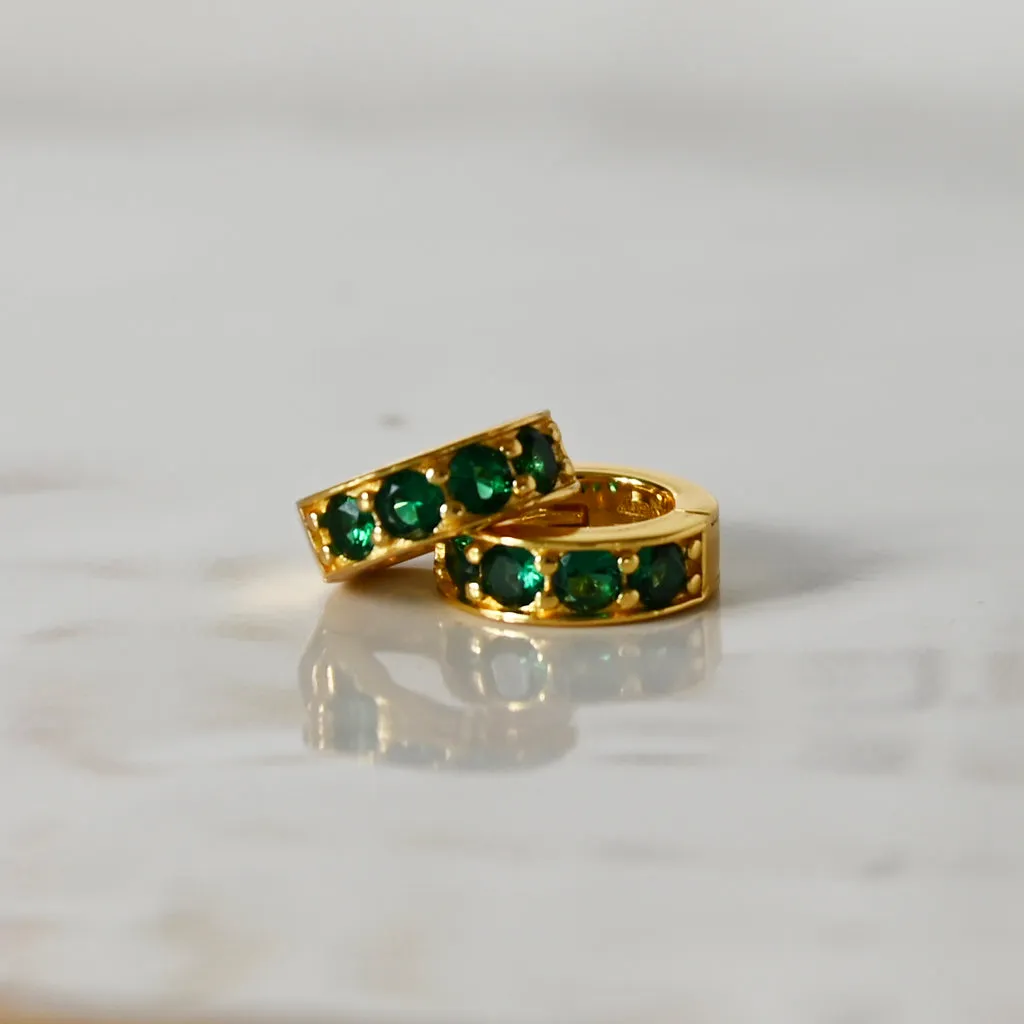 Birthstone Huggie Earrings