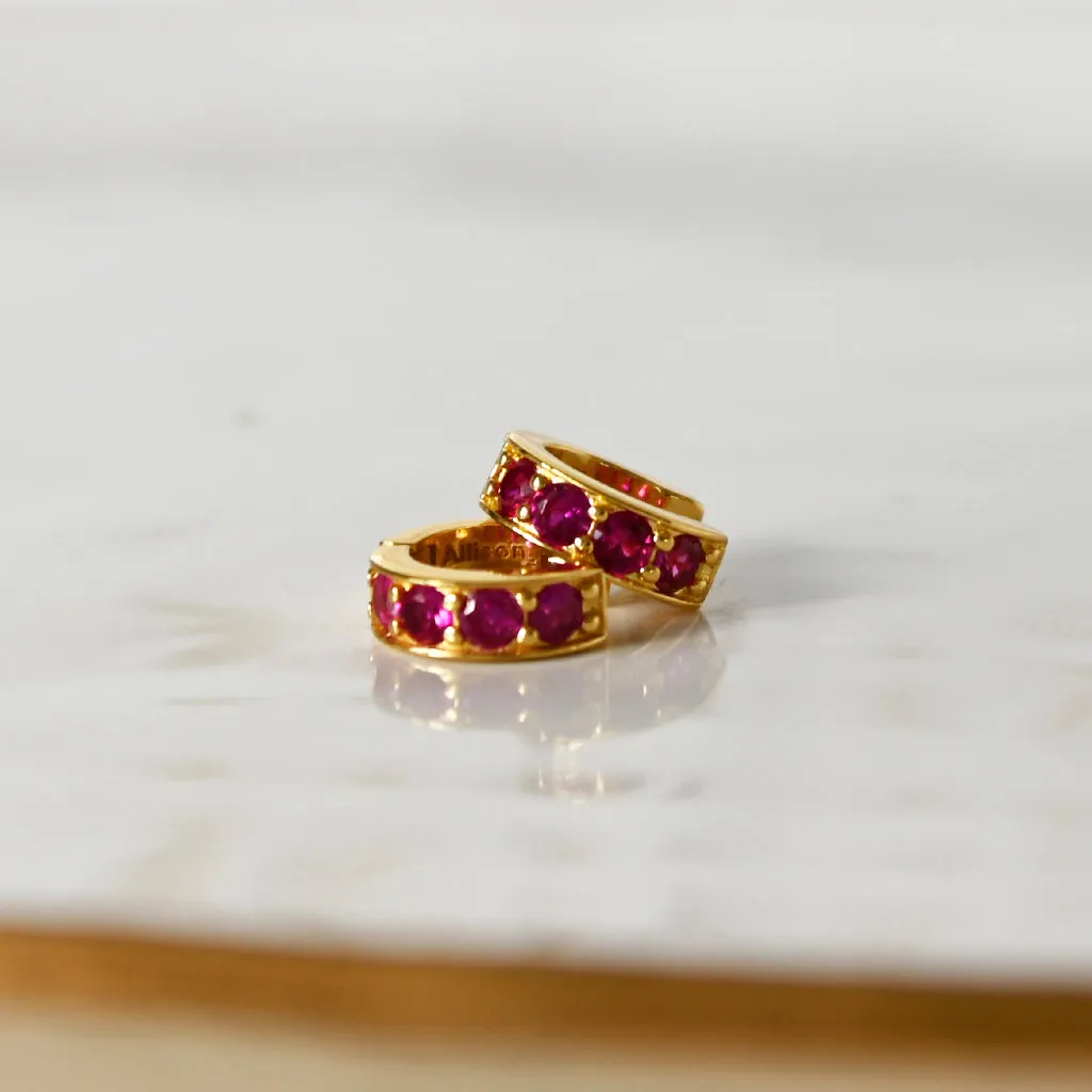 Birthstone Huggie Earrings