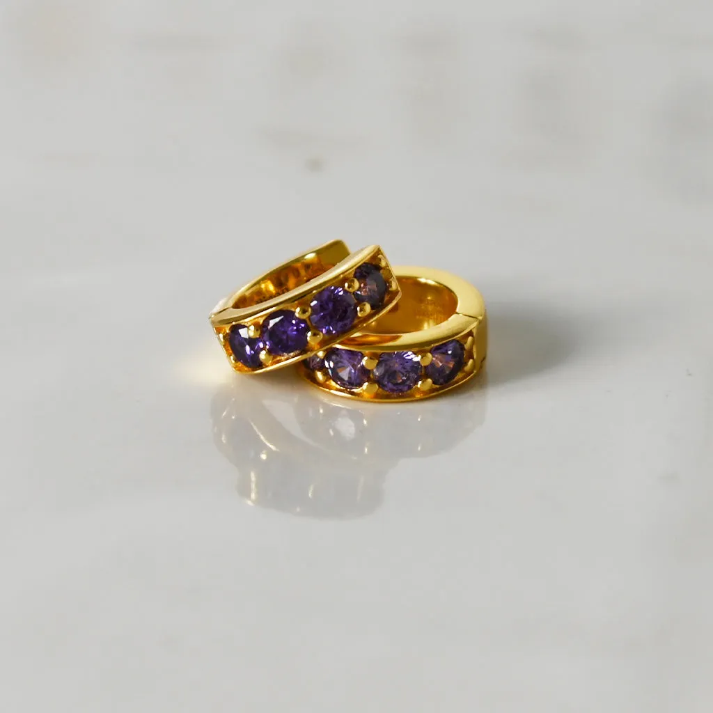 Birthstone Huggie Earrings