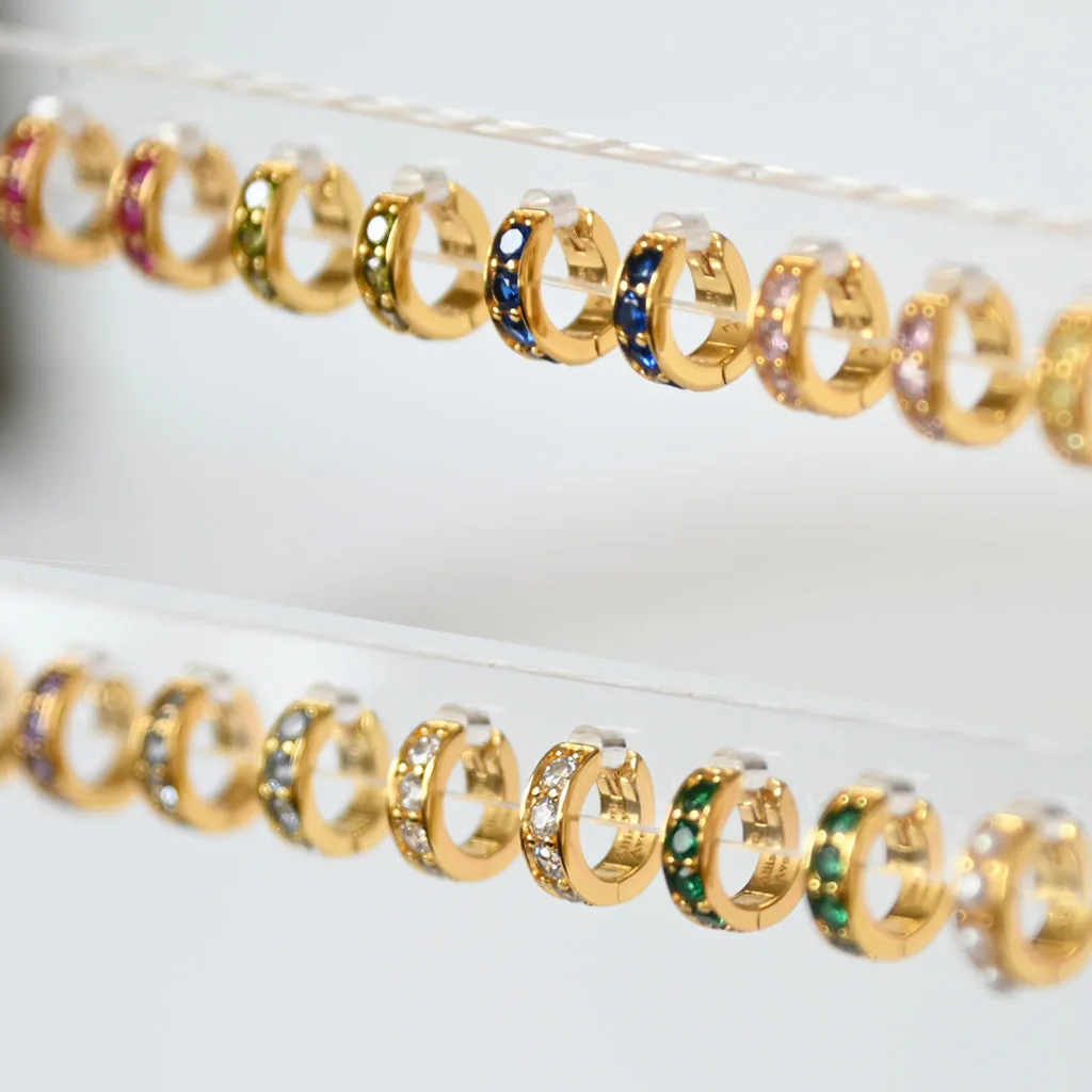 Birthstone Huggie Earrings