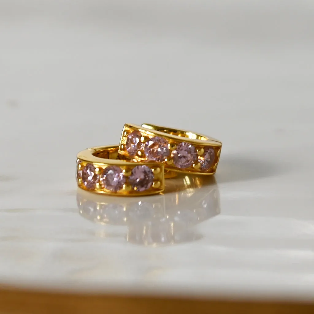 Birthstone Huggie Earrings