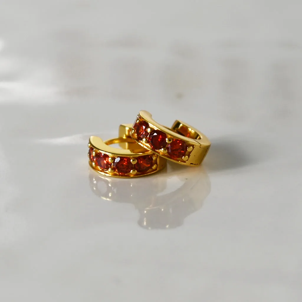Birthstone Huggie Earrings