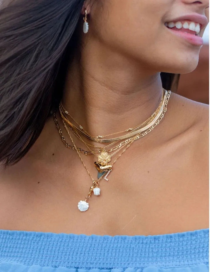 Black Gold Dipped Shark Tooth Necklace - Mano Niho Kahi Black