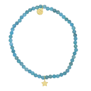 Blue Gemstone & Custom Charm Bracelet
