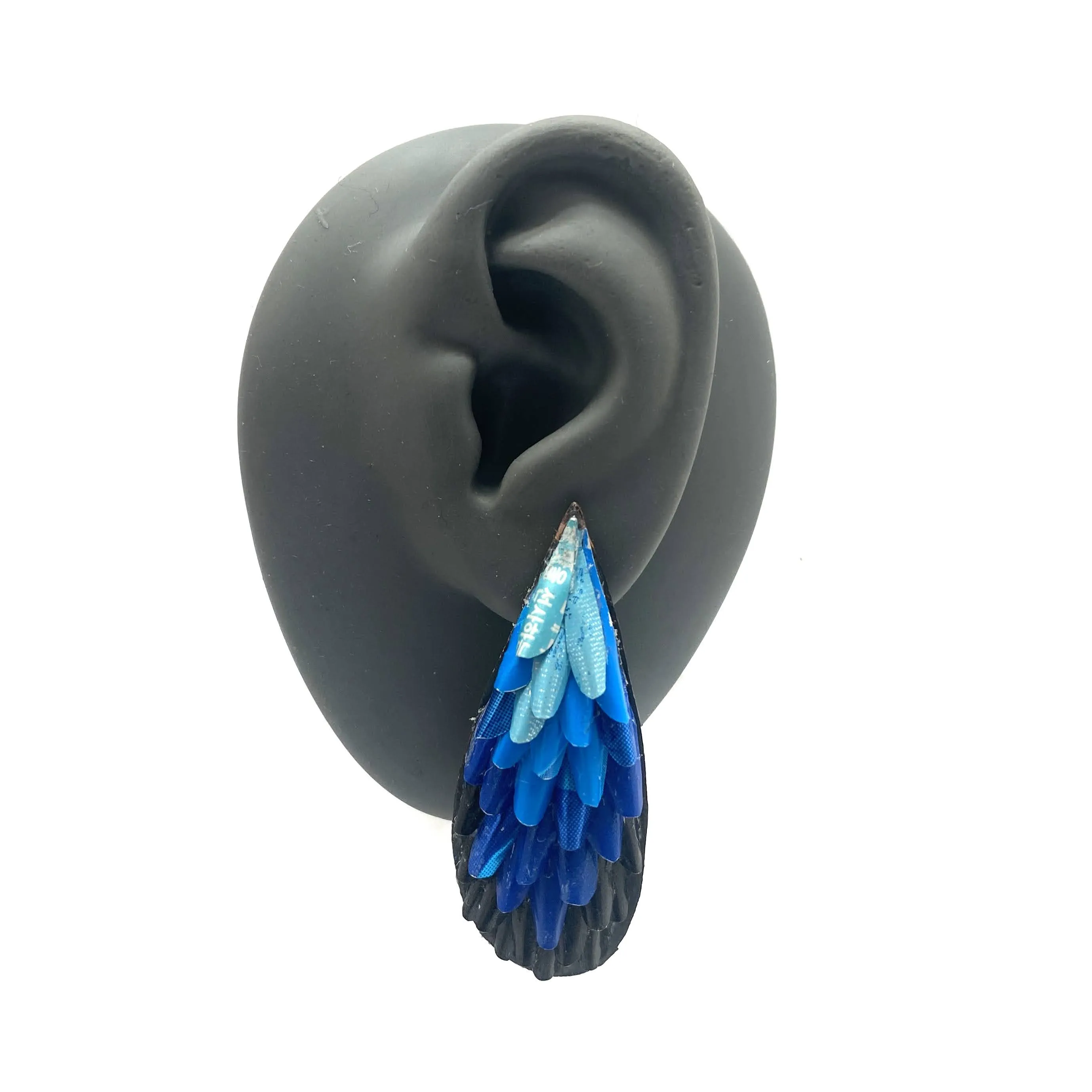 Blue Gradient Droplet Aluminum Earrings
