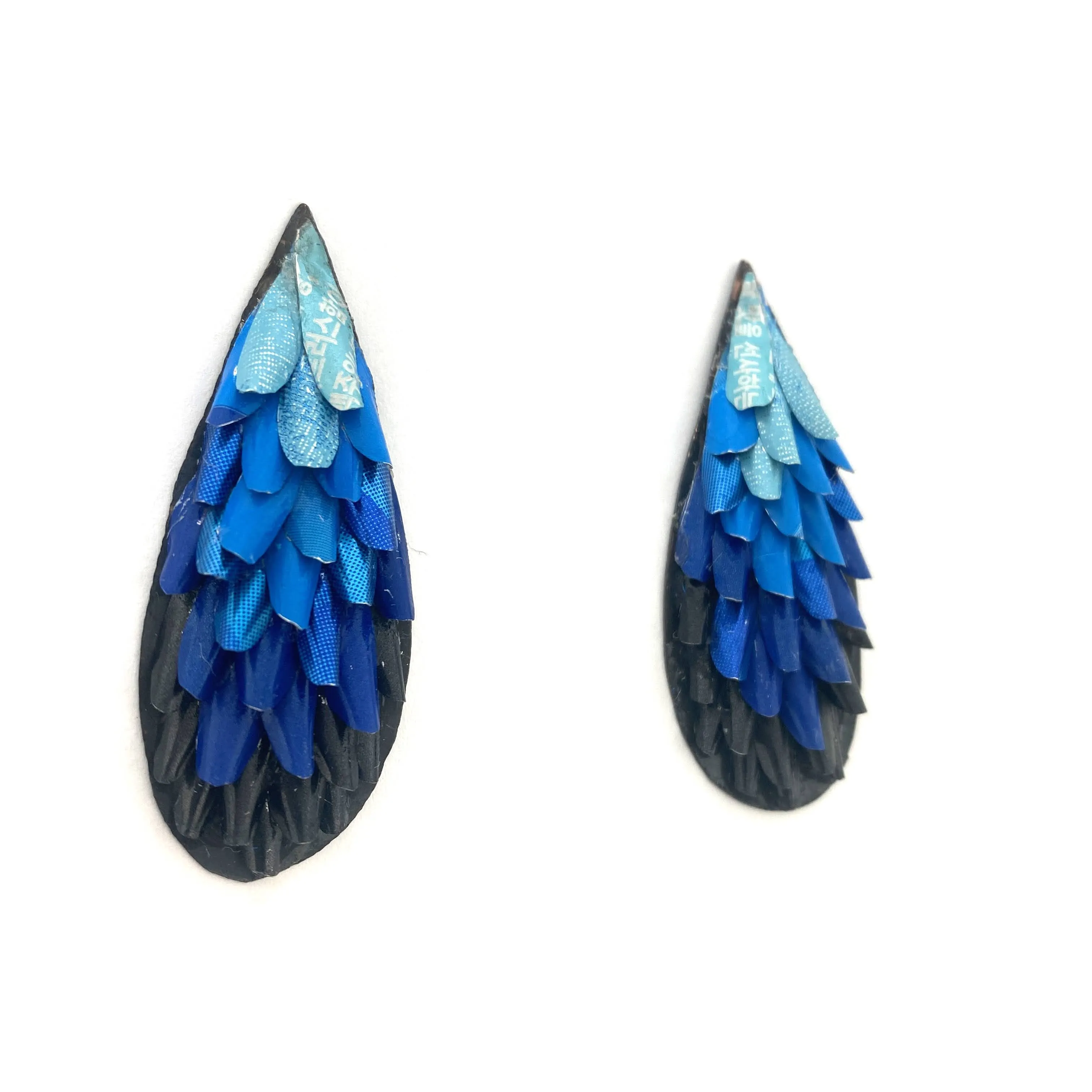 Blue Gradient Droplet Aluminum Earrings