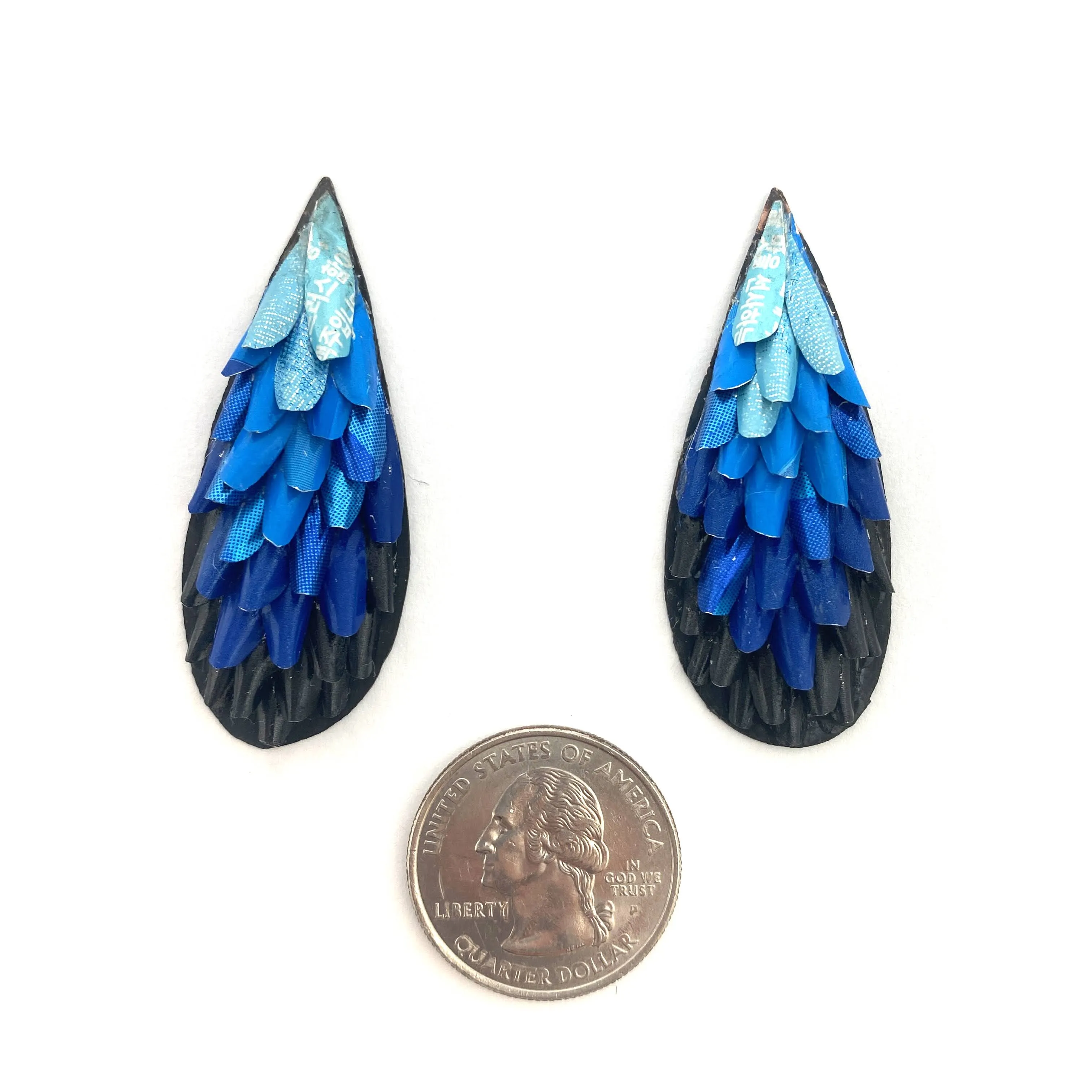 Blue Gradient Droplet Aluminum Earrings