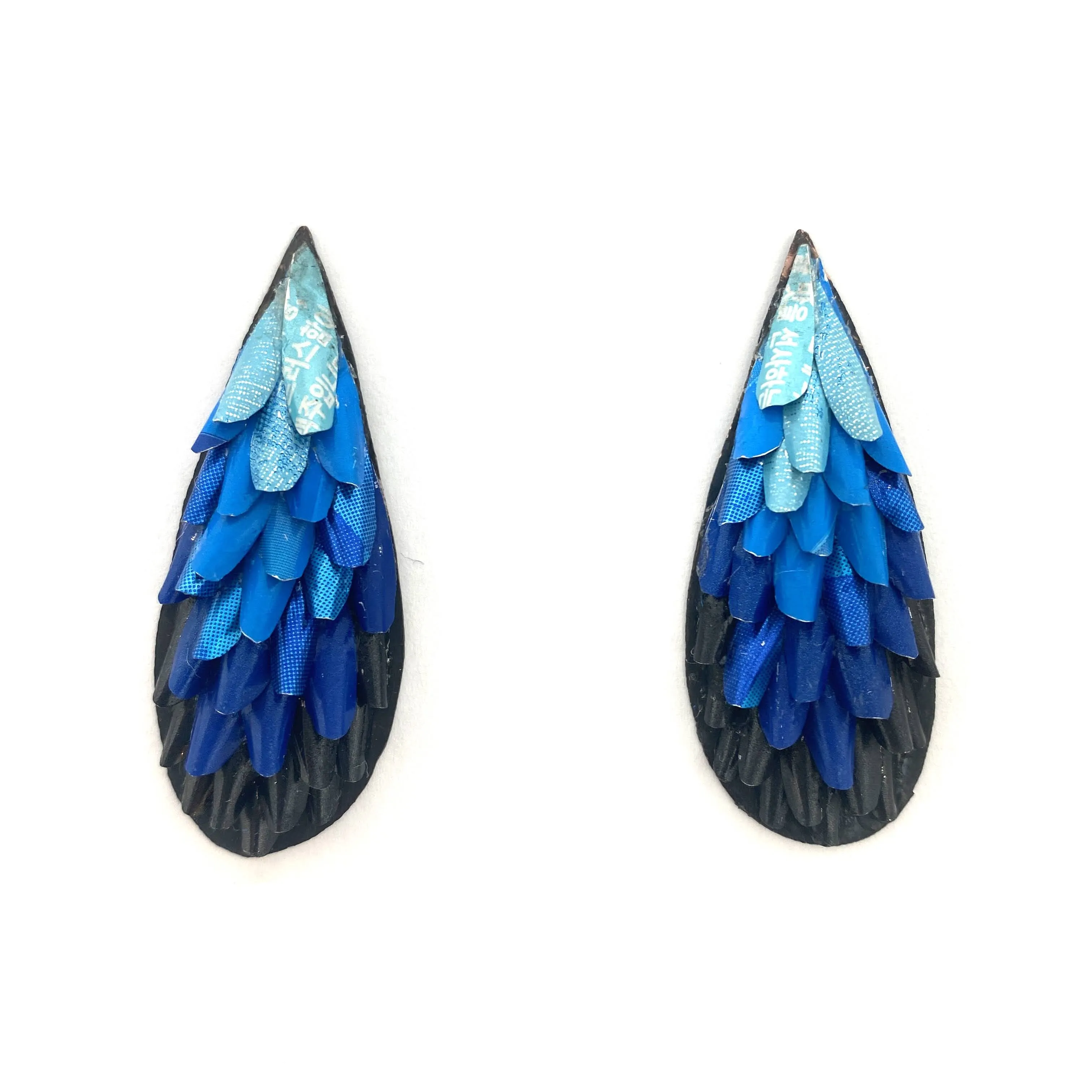 Blue Gradient Droplet Aluminum Earrings