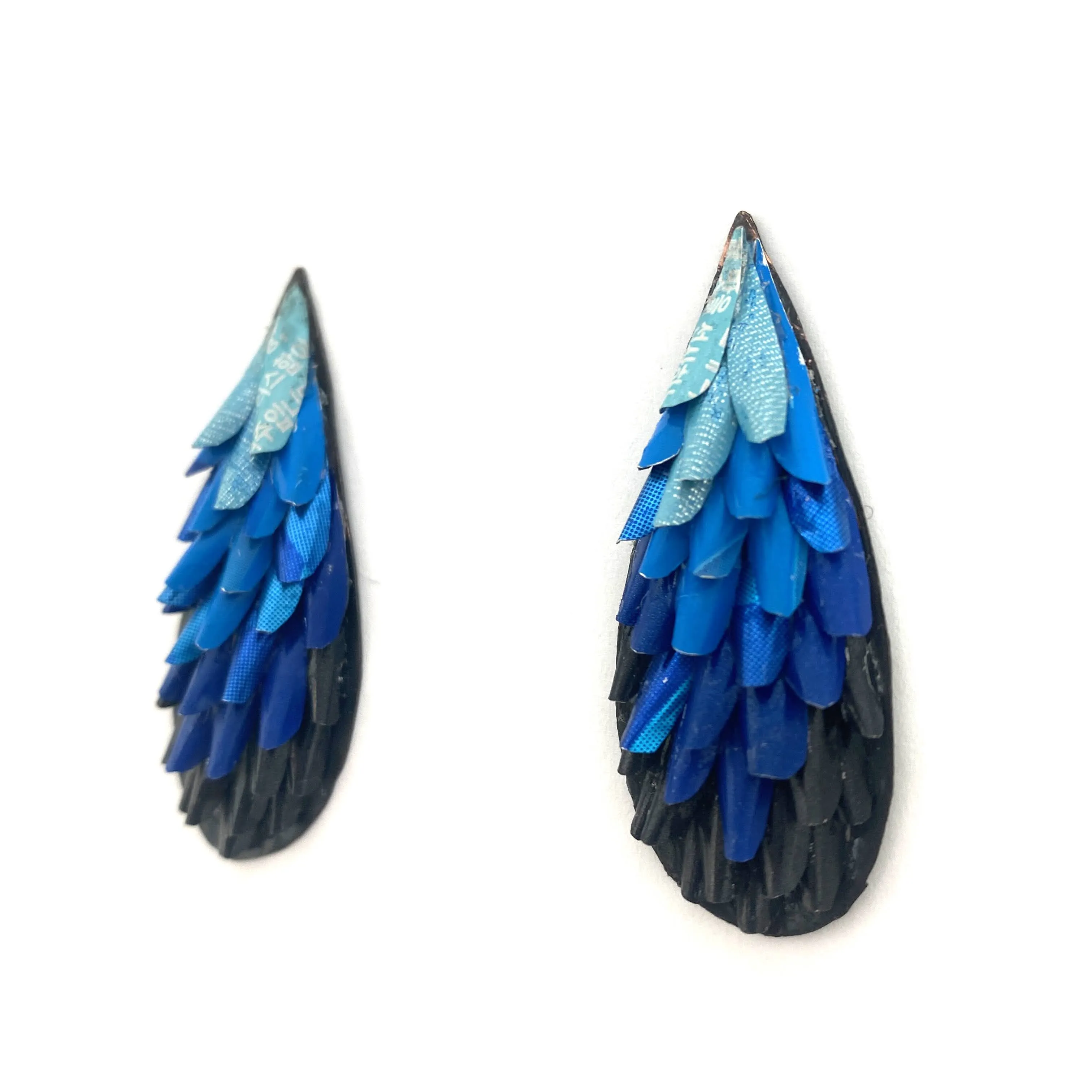 Blue Gradient Droplet Aluminum Earrings