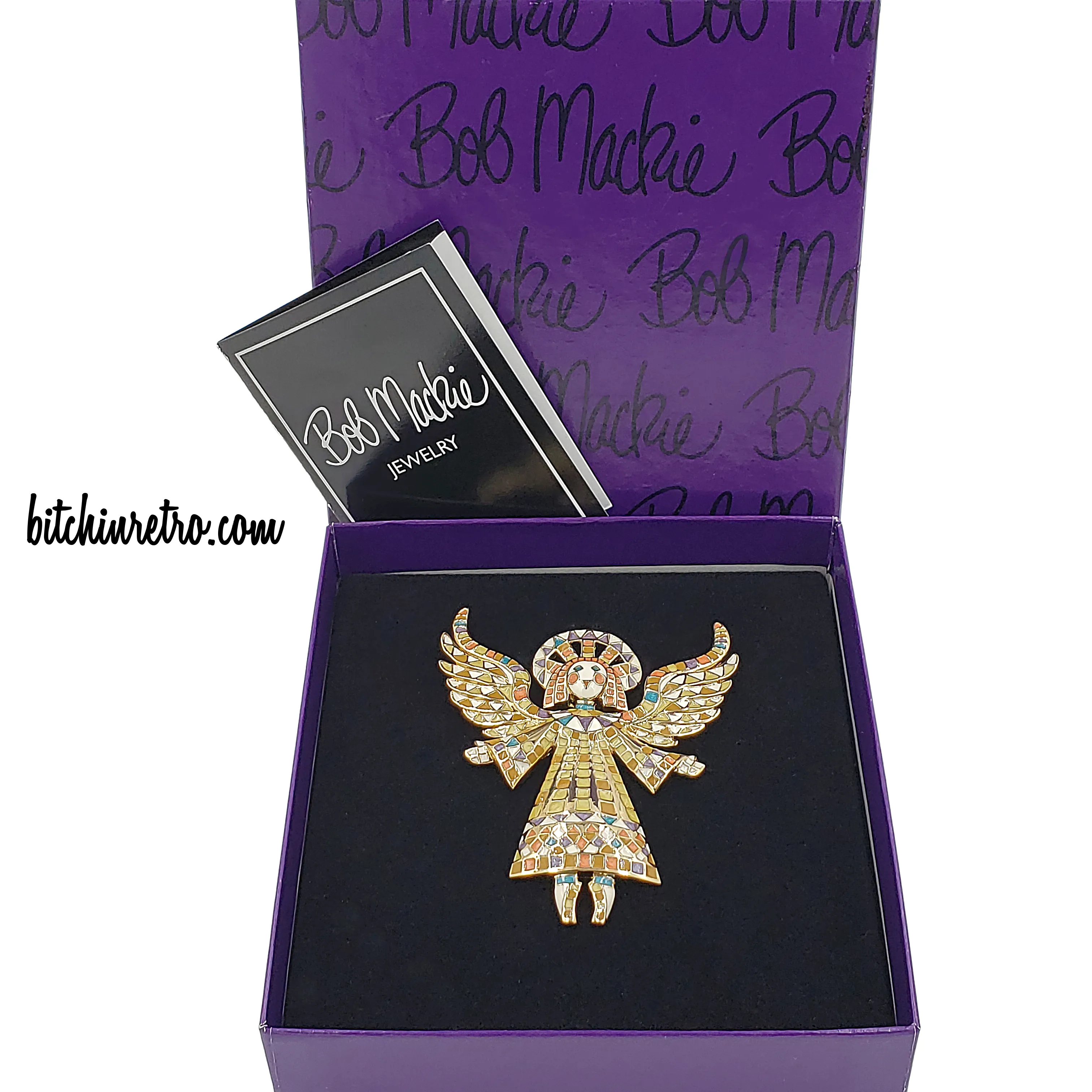 Bob Mackie Vintage Angel Mosaic Brooch