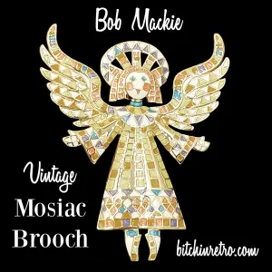 Bob Mackie Vintage Angel Mosaic Brooch