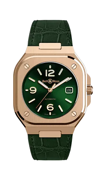 BR 05 GREEN GOLD LEATHER STRAP