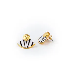 Brackish Cissy Pheasant Feather Statement Earrings