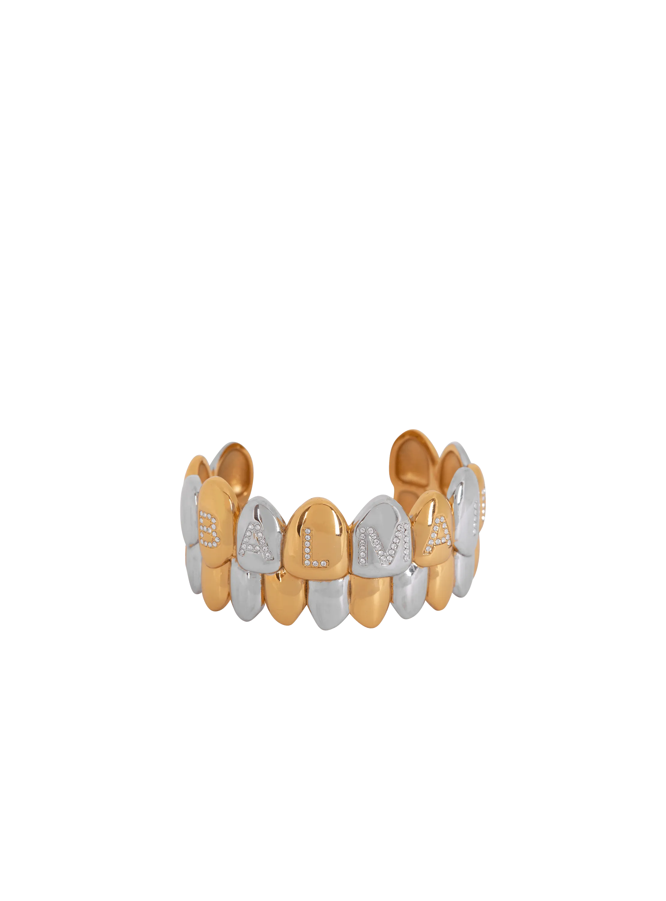 Brass And Crystal Grillz Cuff Bracelet