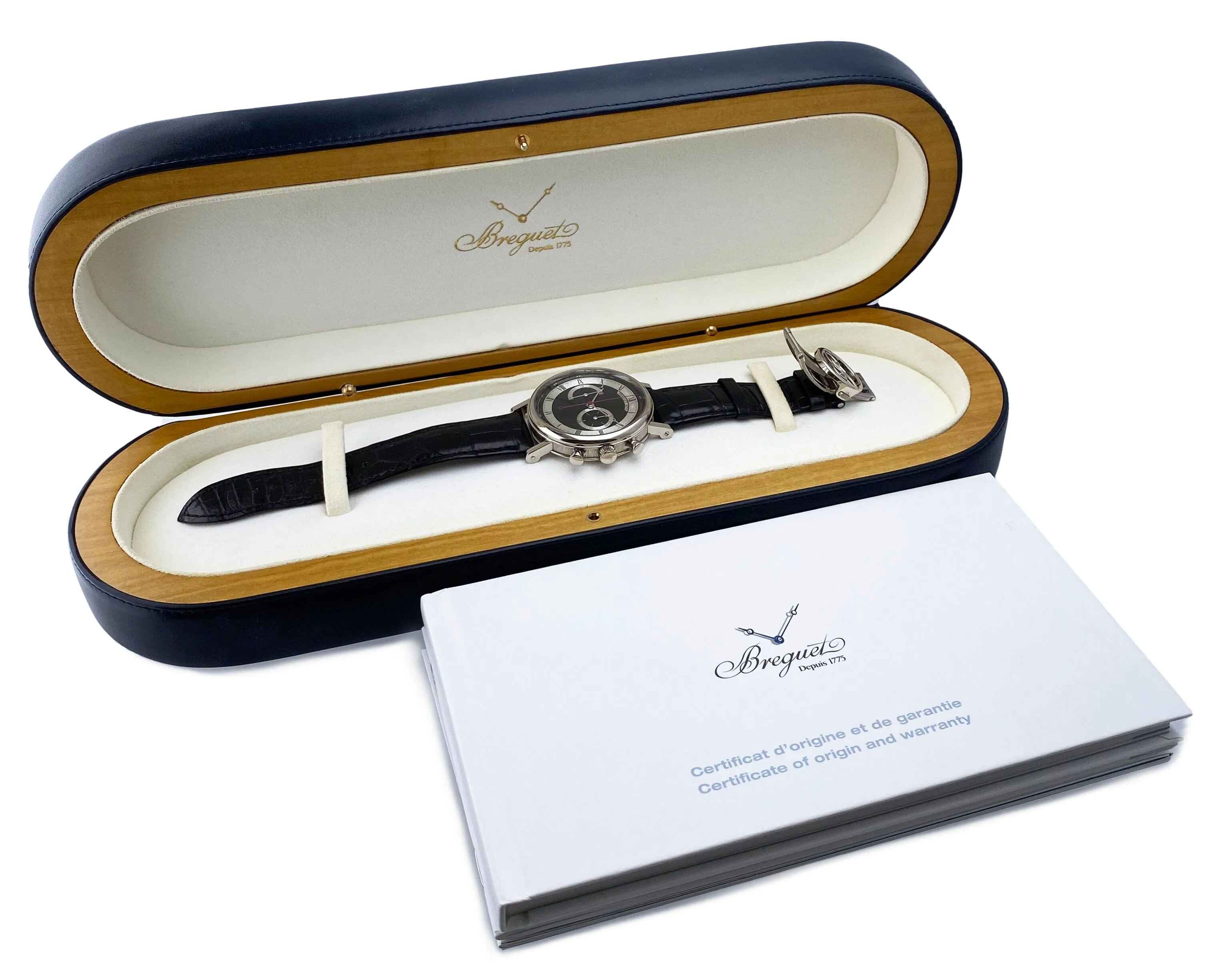 Breguet Classique 5287 Chronograph White Gold Mens Watch Box Papers