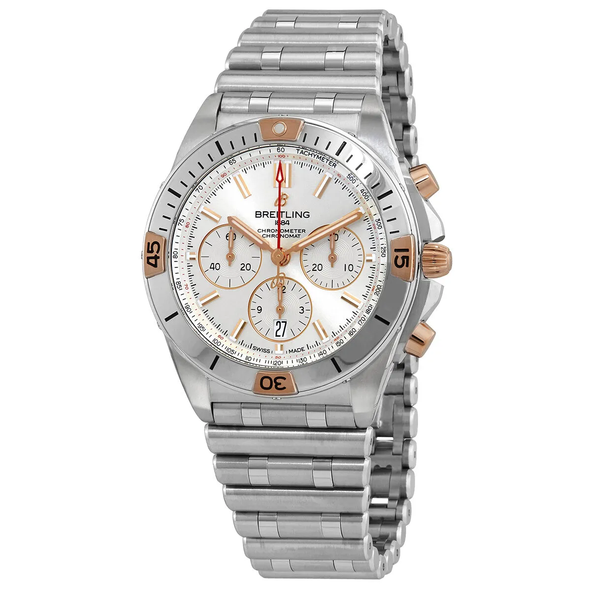 Breitling Chronomat B01 Chronograph Automatic Silver Dial Men's Watch IB0134101G1A1