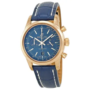 Breitling Transocean Chronograph 38 Blue Dial 18kt Rose Gold Men's Watch R4131012-C863BLCD R4131012/C863