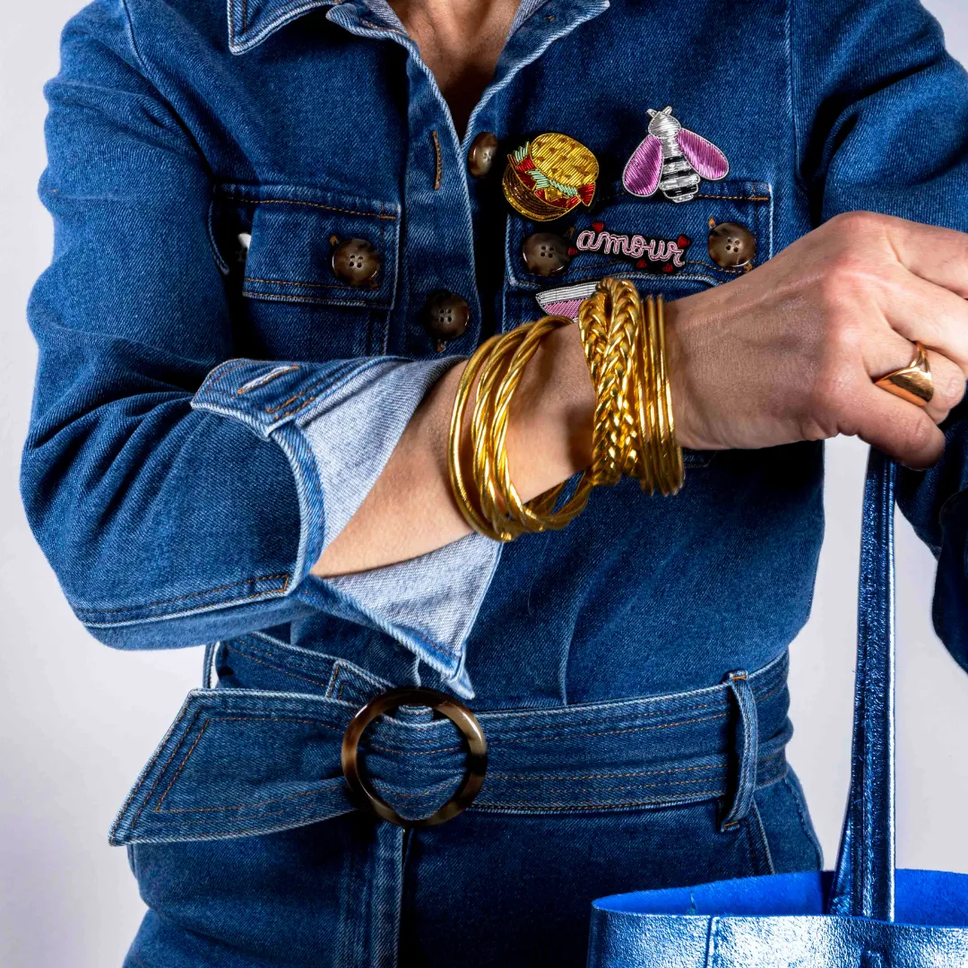 Buddhist Bracelet Twist / Light Gold