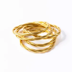Buddhist Bracelet Twist / Light Gold
