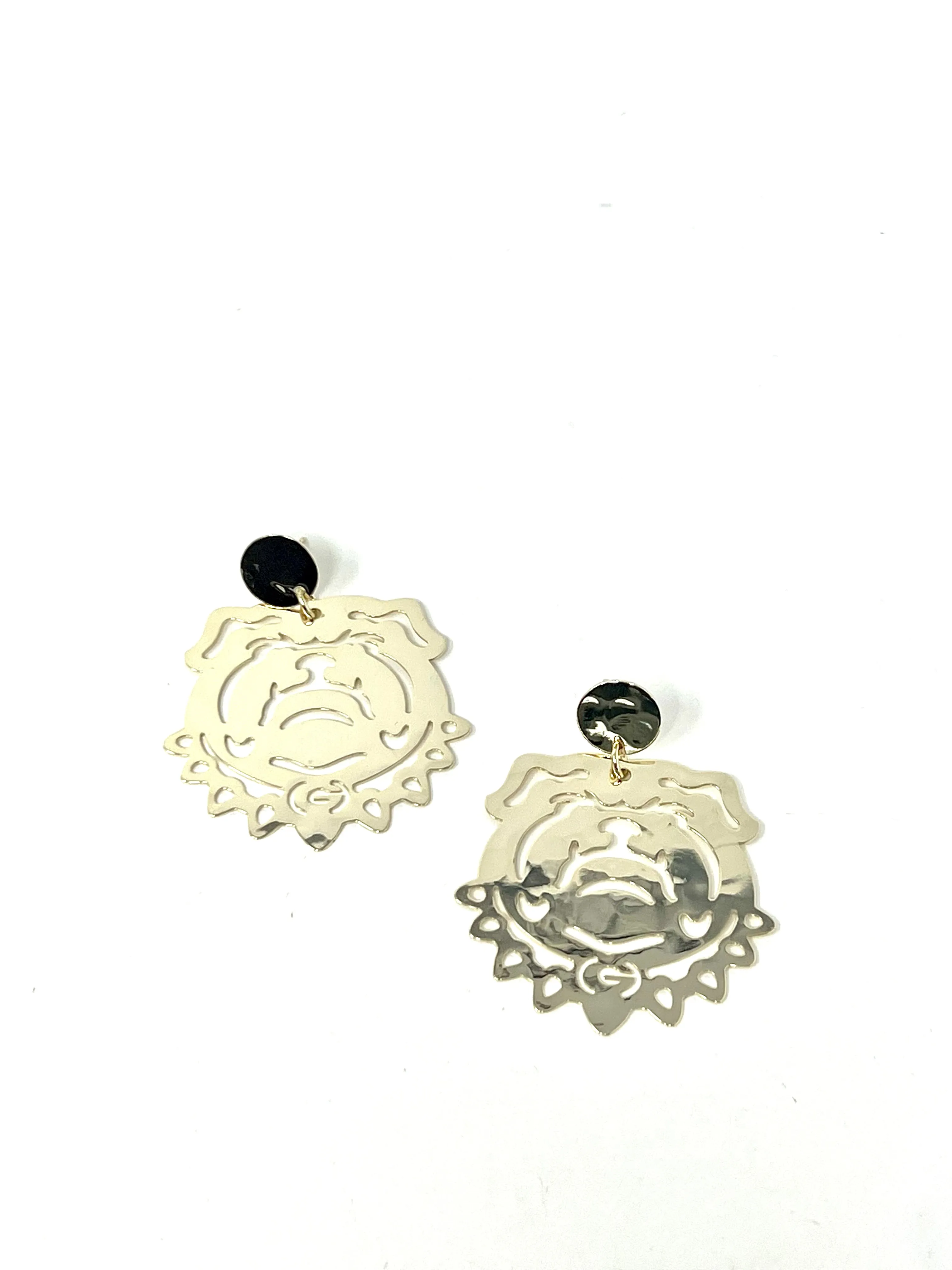 Bulldog Gunmetal Earrings