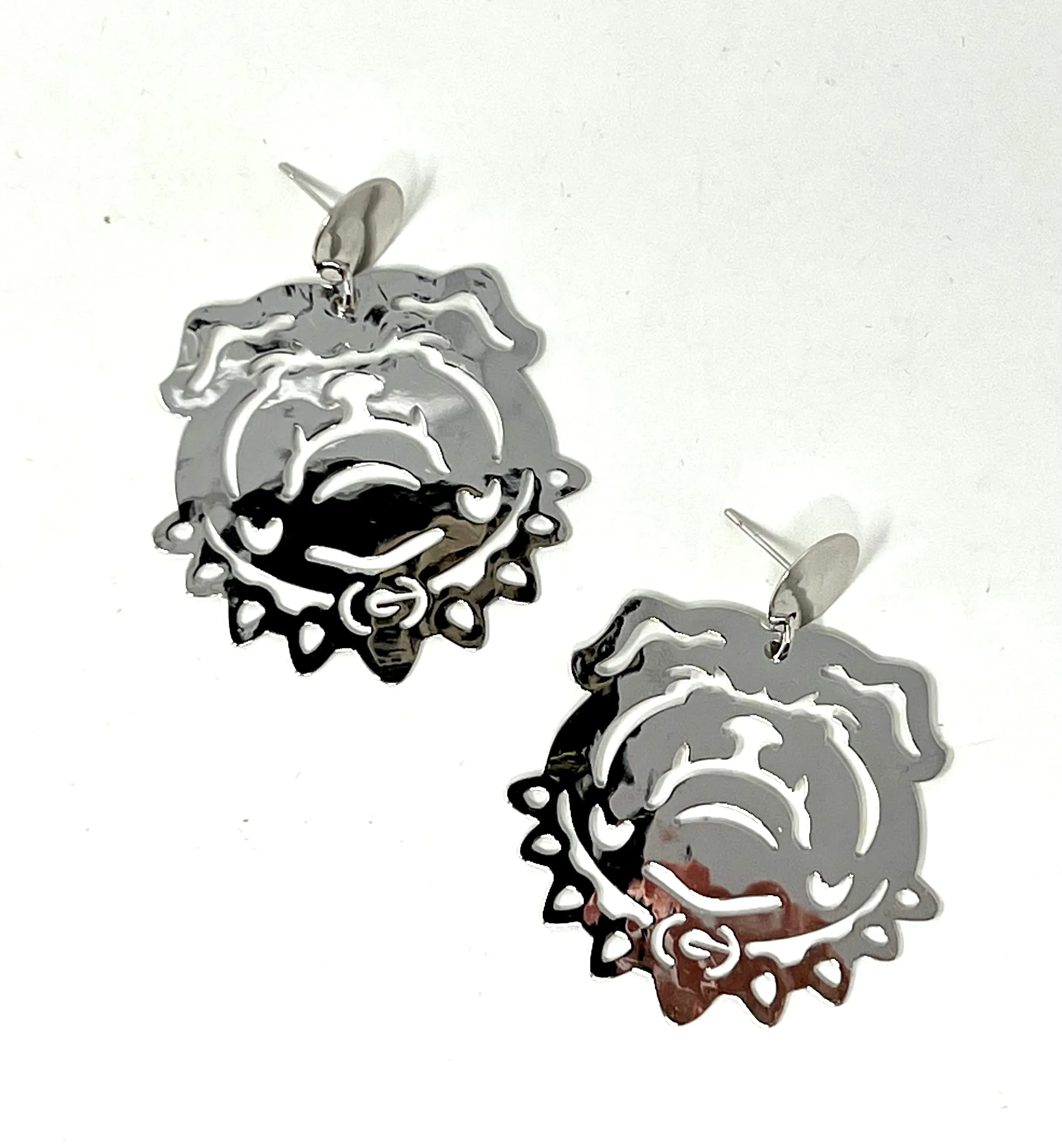 Bulldog Gunmetal Earrings