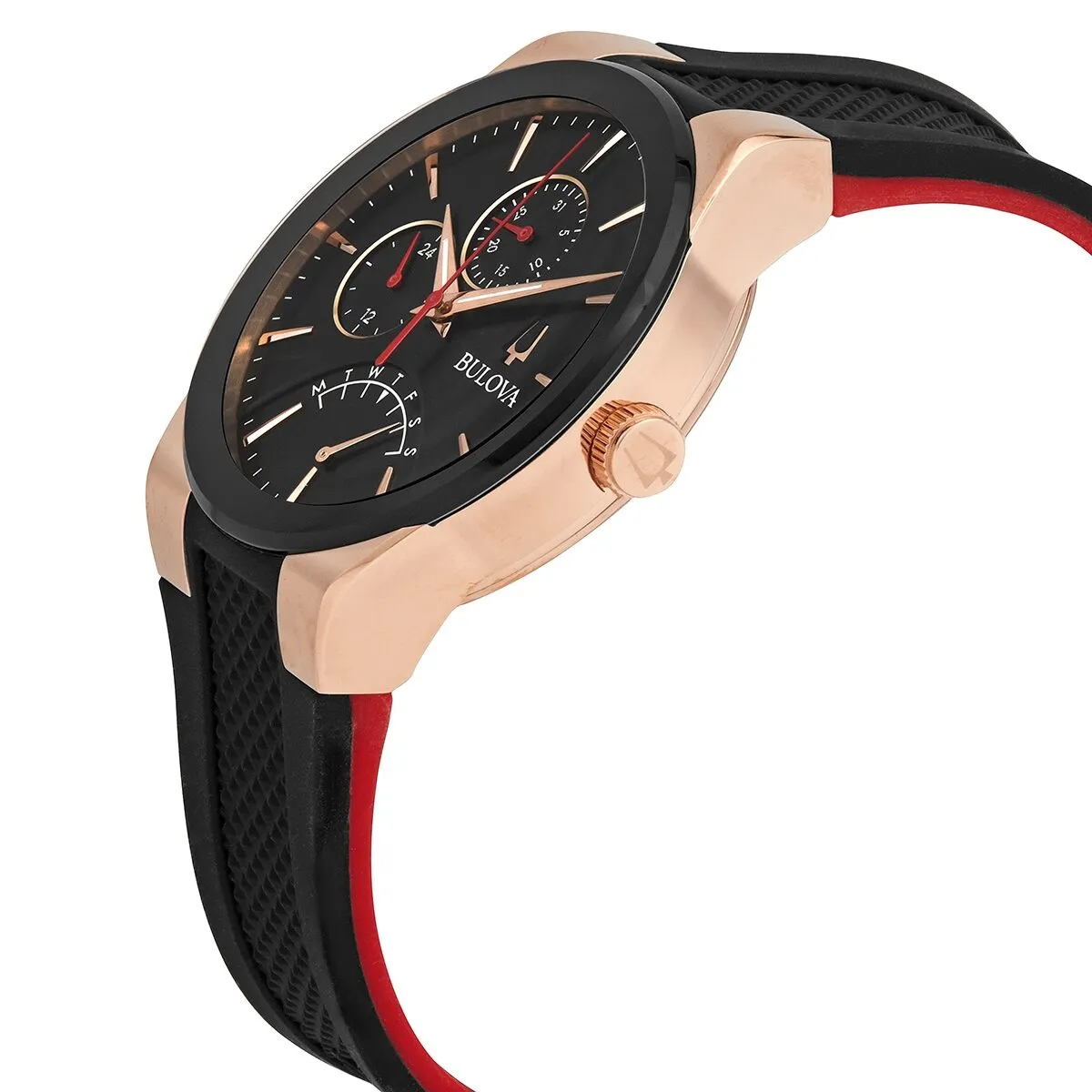 Bulova Futuro Quartz Black Dial Black Silicone Men's Watch 97C111