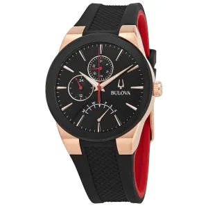Bulova Futuro Quartz Black Dial Black Silicone Men's Watch 97C111