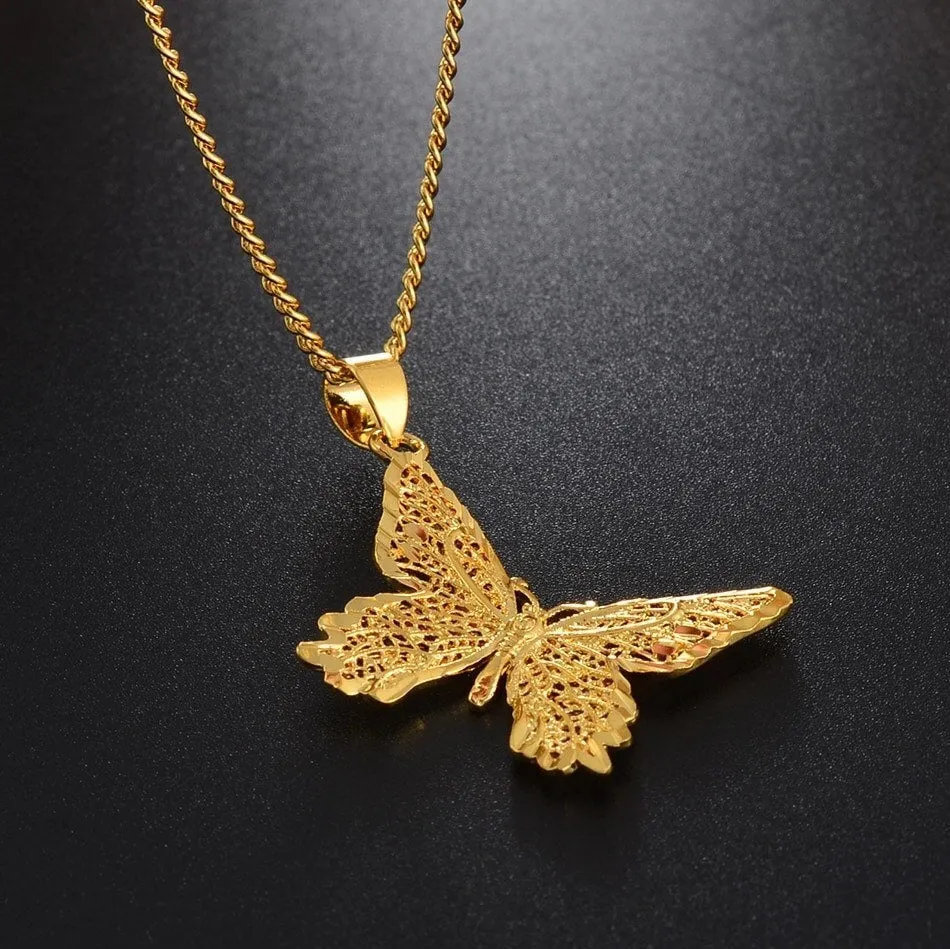 butterfly necklace  18k gold plated  Small Charm Butterfly Pendant Necklaces,butterfly necklace, butterfly charm,butterfly jewelry