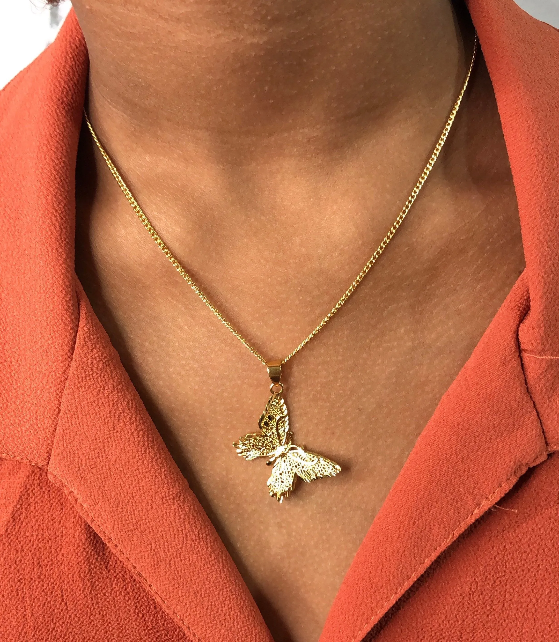 butterfly necklace  18k gold plated  Small Charm Butterfly Pendant Necklaces,butterfly necklace, butterfly charm,butterfly jewelry