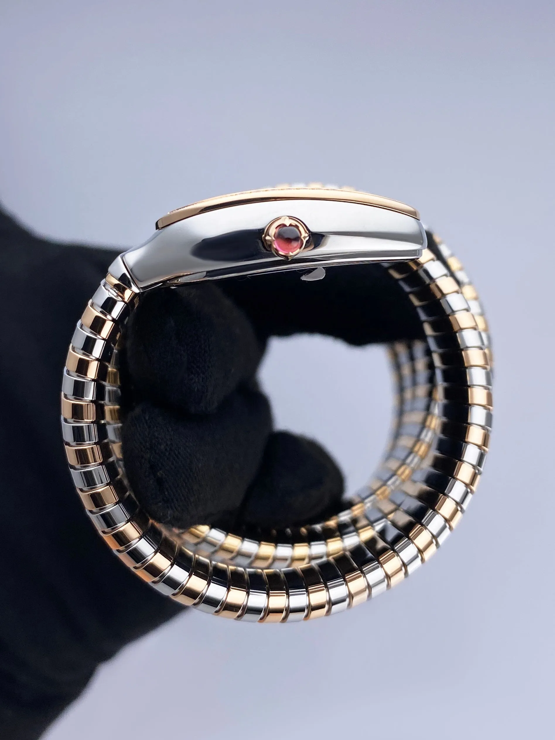 Bvlgari Serpenti SP35 SPG Tubogas Rose Gold & Steel Ladies Watch