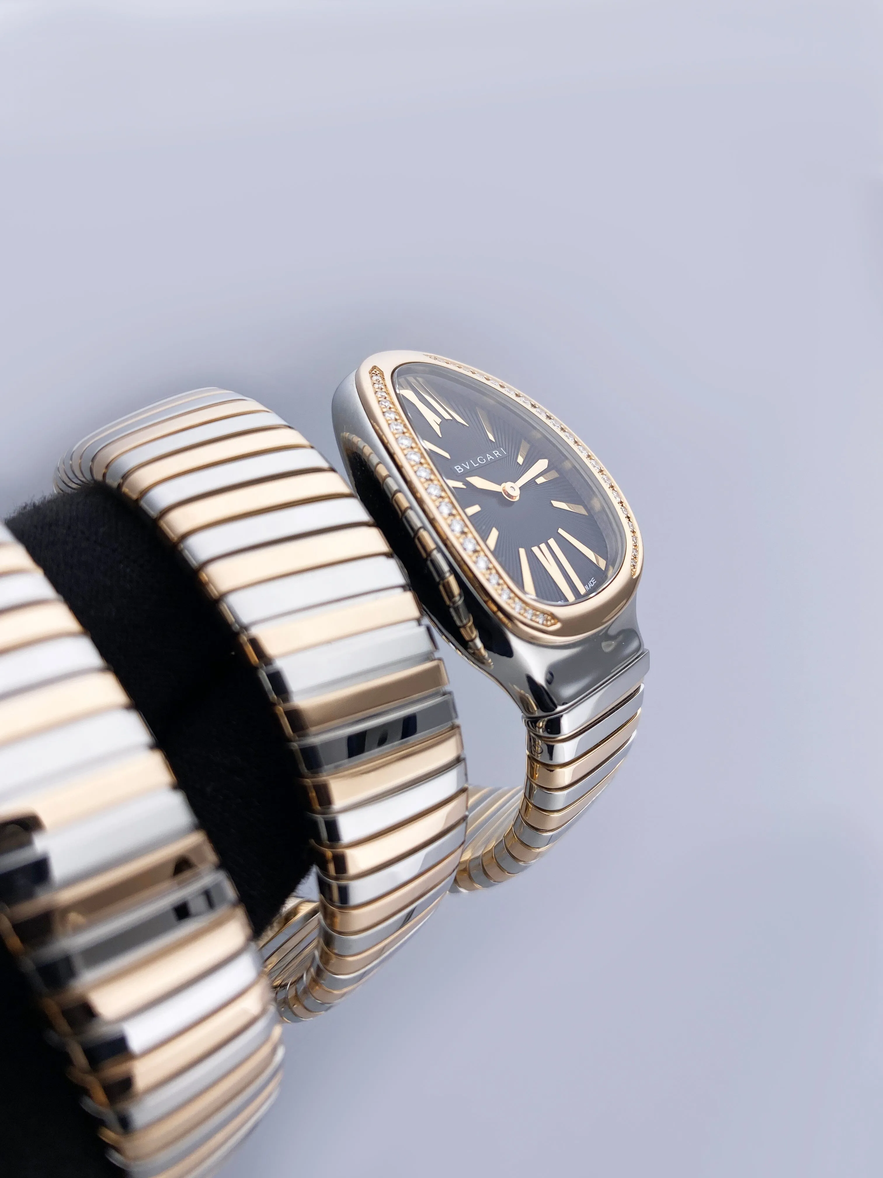 Bvlgari Serpenti SP35 SPG Tubogas Rose Gold & Steel Ladies Watch