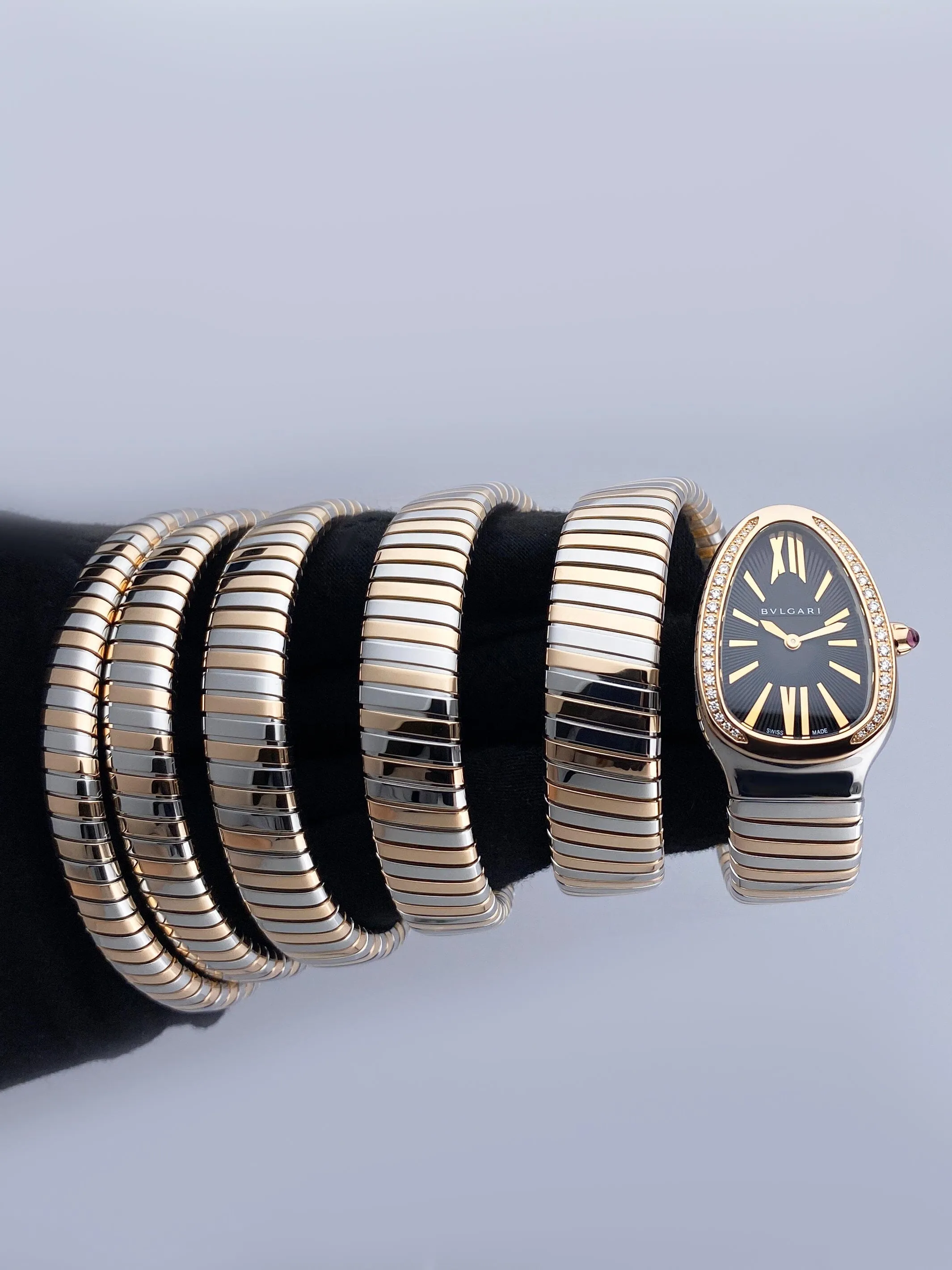Bvlgari Serpenti SP35 SPG Tubogas Rose Gold & Steel Ladies Watch