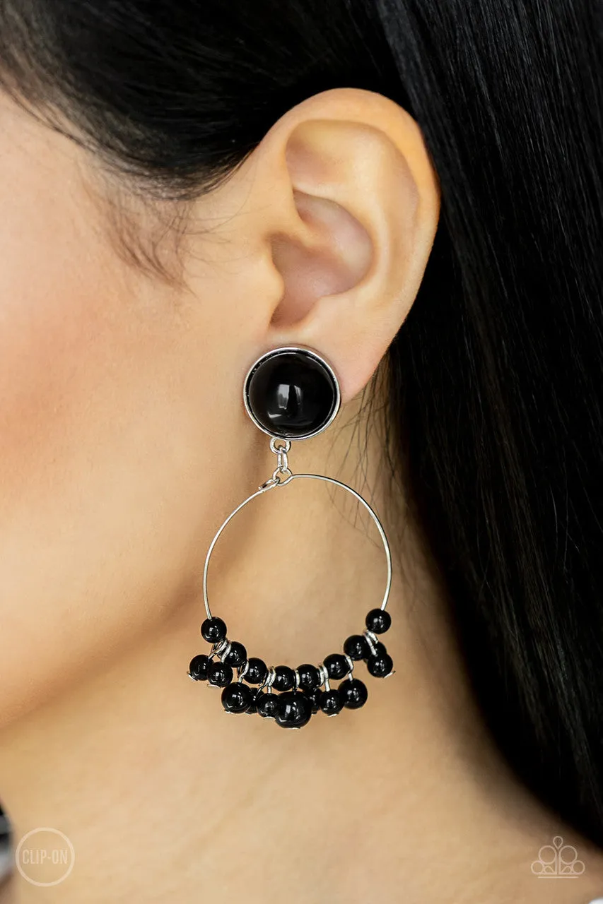 Cabaret Charm Black Paparazzi Clip-On Earrings