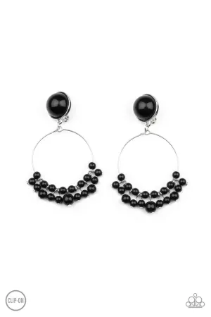Cabaret Charm Black Paparazzi Clip-On Earrings