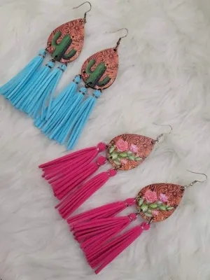 Cactus Fringe Earrings: Multi