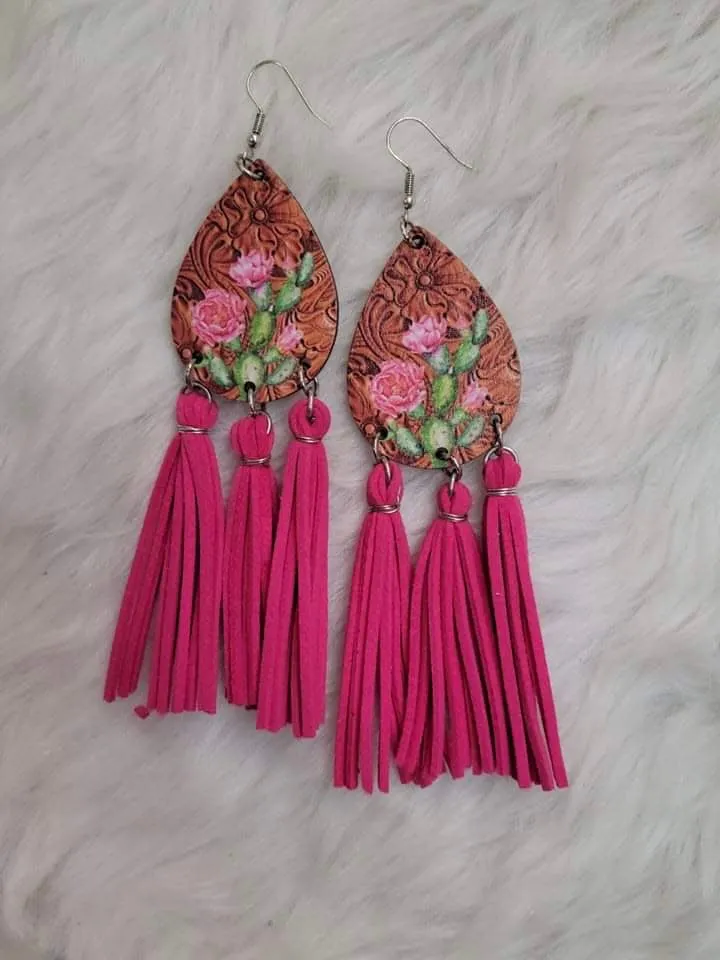 Cactus Fringe Earrings: Multi