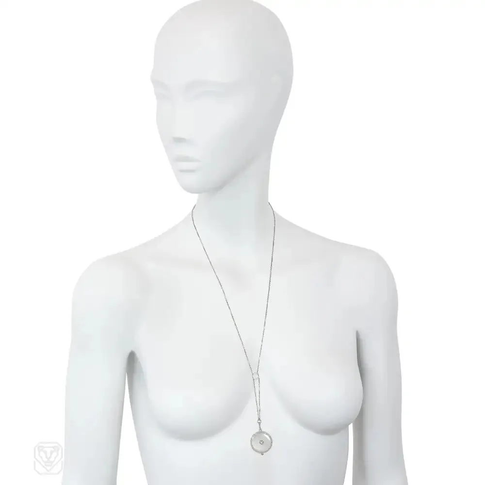 Cartier Art Deco diamond and platinum pendant watch