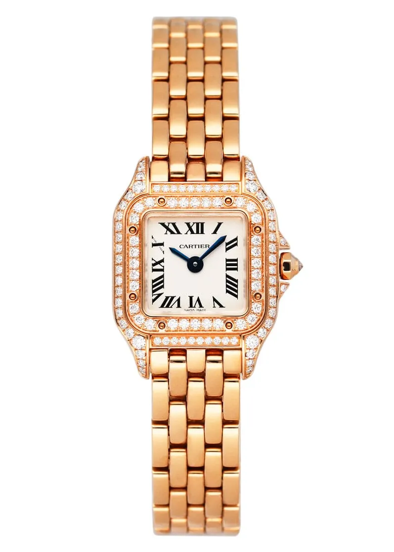 Cartier Panthere Mini WJPN0020 18K Rose Gold Diamond Dial Ladies Watch Box Papers