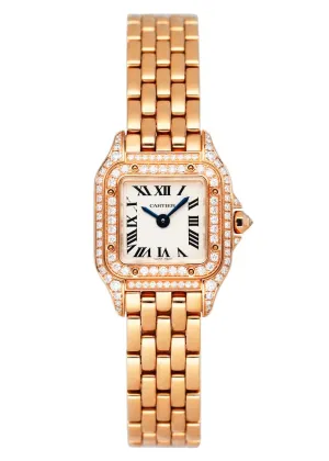 Cartier Panthere Mini WJPN0020 18K Rose Gold Diamond Dial Ladies Watch Box Papers
