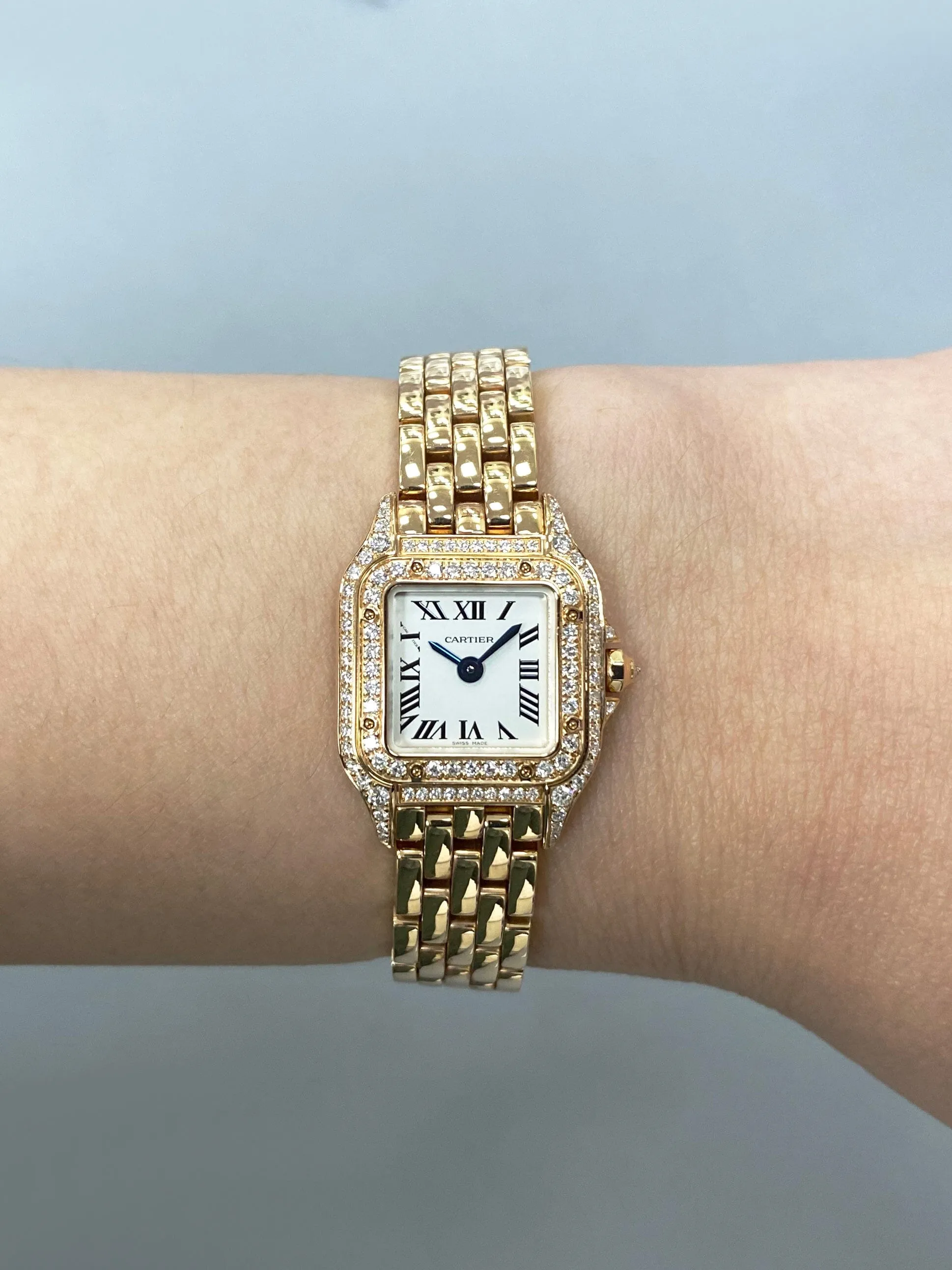 Cartier Panthere Mini WJPN0020 18K Rose Gold Diamond Dial Ladies Watch Box Papers