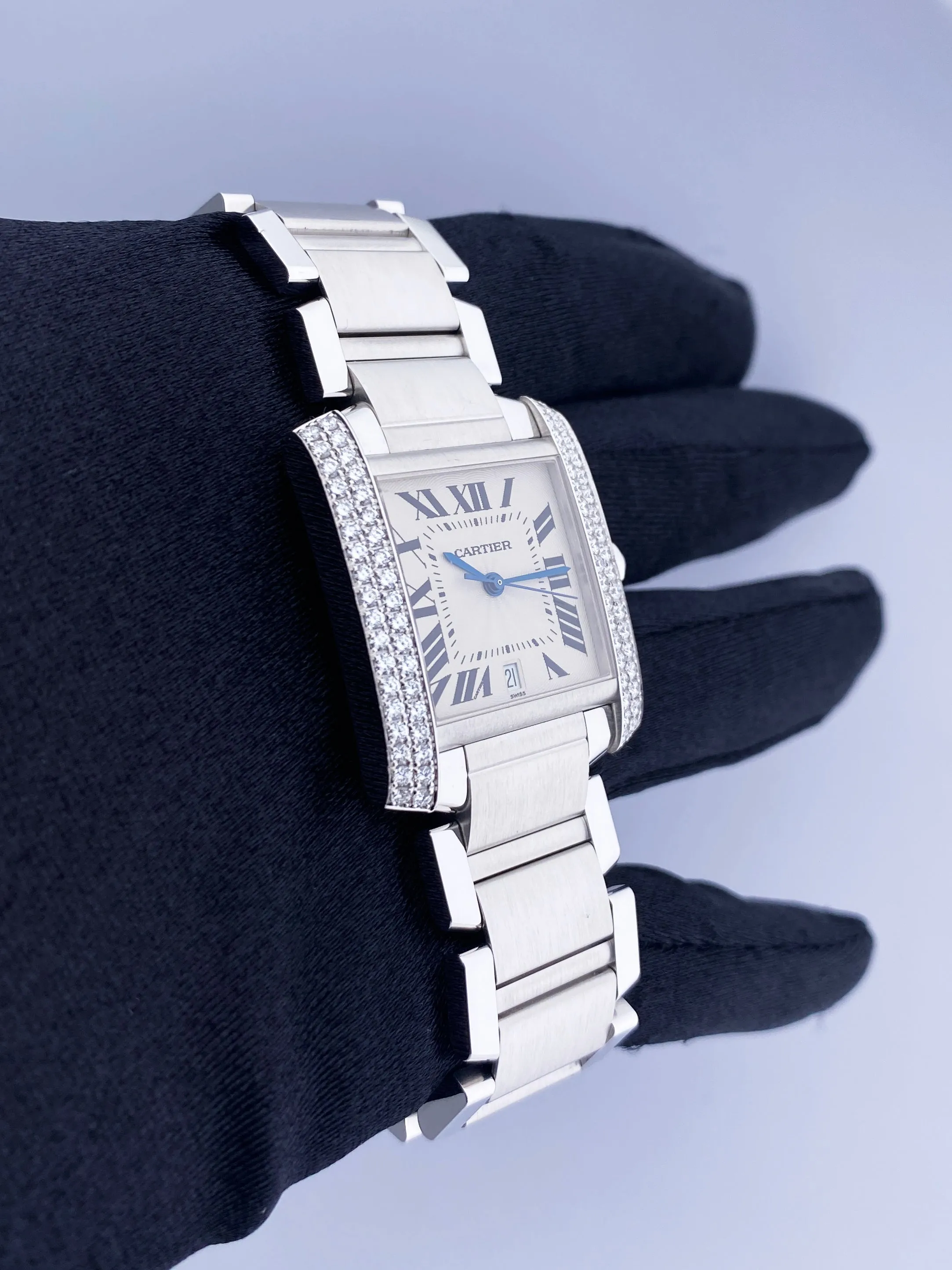Cartier Tank Francaise WE1003S3 / 2366 18K White Gold Watch