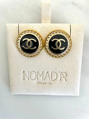CC Large Classic Stud Earrings- BLACK