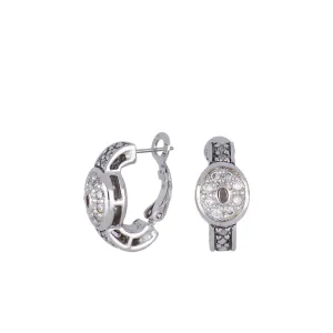 Celebration Collection Oval Shaped Pavé Hoop Earrings