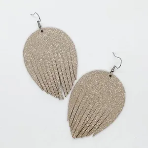Champagne Glitter Leather Fringies