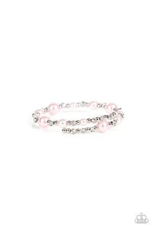Chicly Celebrity - Pink - Pearl Paparazzi Coil Bracelet