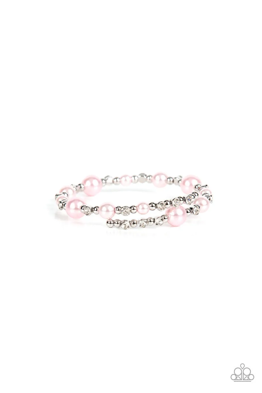 Chicly Celebrity - Pink - Pearl Paparazzi Coil Bracelet