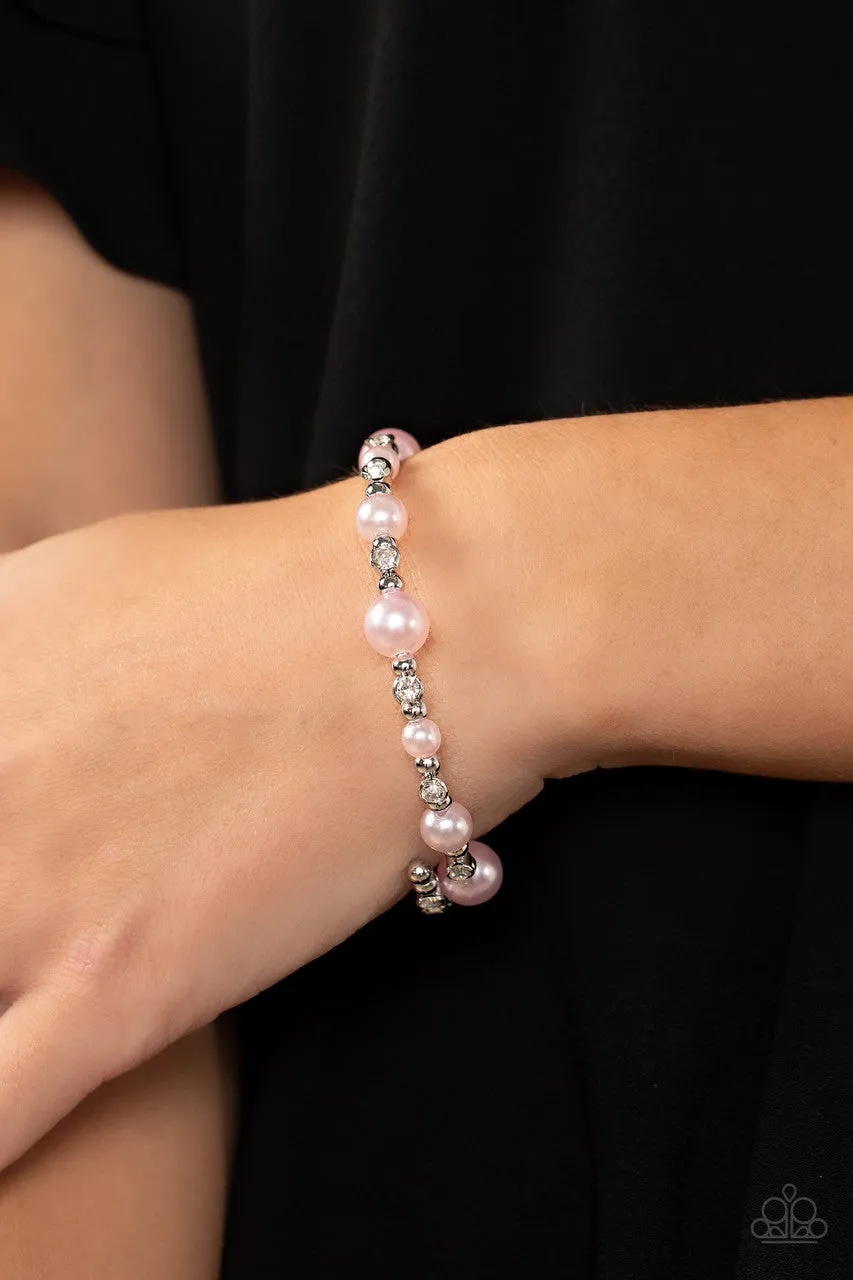 Chicly Celebrity - Pink - Pearl Paparazzi Coil Bracelet