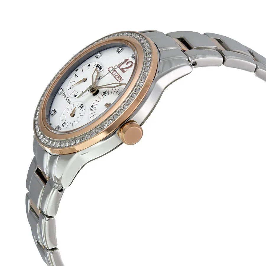 Citizen Silhouette Crystal White Dial Ladies Watch FD2016-51A