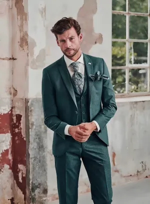 Classy Green 3-Piece Tweed Suit for Men | Perfect for Weddings & Groomsmen
