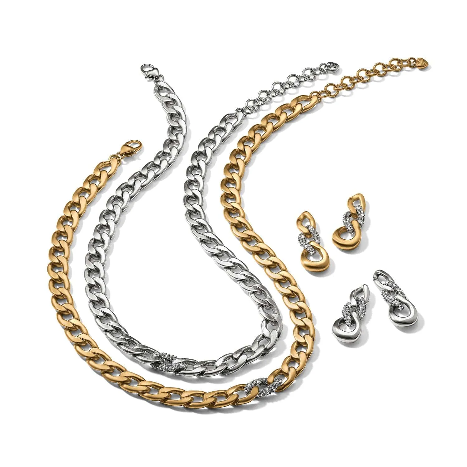 Cleo Pave Link Gold Necklace